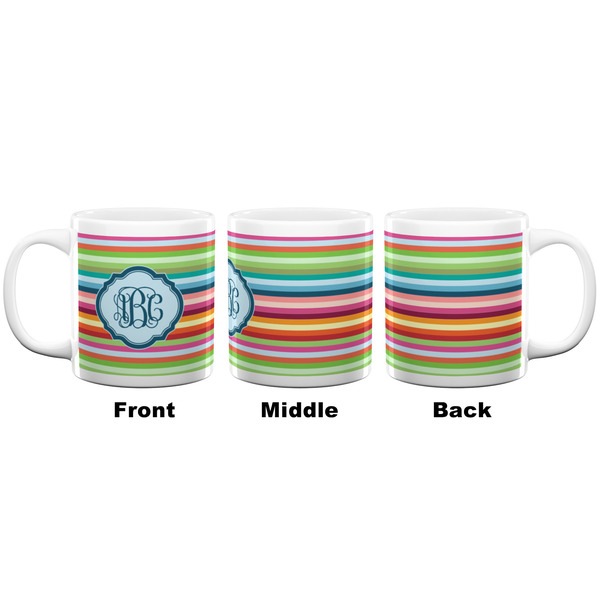 Retro Horizontal Stripes Coffee Mug - 20 oz - White APPROVAL