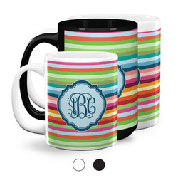 Retro Horizontal Stripes Coffee Mug (Personalized)