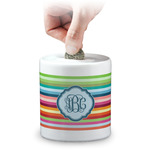 Retro Horizontal Stripes Coin Bank (Personalized)