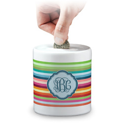 Retro Horizontal Stripes Coin Bank (Personalized)