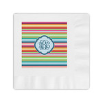 Retro Horizontal Stripes Coined Cocktail Napkins (Personalized)
