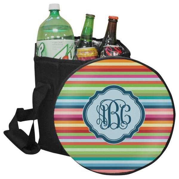 Custom Retro Horizontal Stripes Collapsible Cooler & Seat (Personalized)