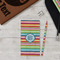 Retro Horizontal Stripes Colored Pencils - In Context