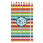 Retro Horizontal Stripes Colored Pencils (Personalized)