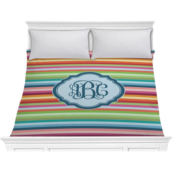 Custom Retro Horizontal Stripes Comforter - King (Personalized)