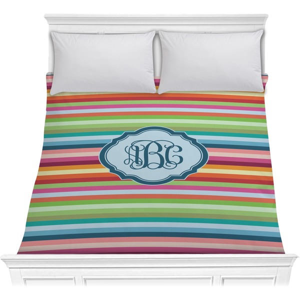 Custom Retro Horizontal Stripes Comforter - Full / Queen (Personalized)