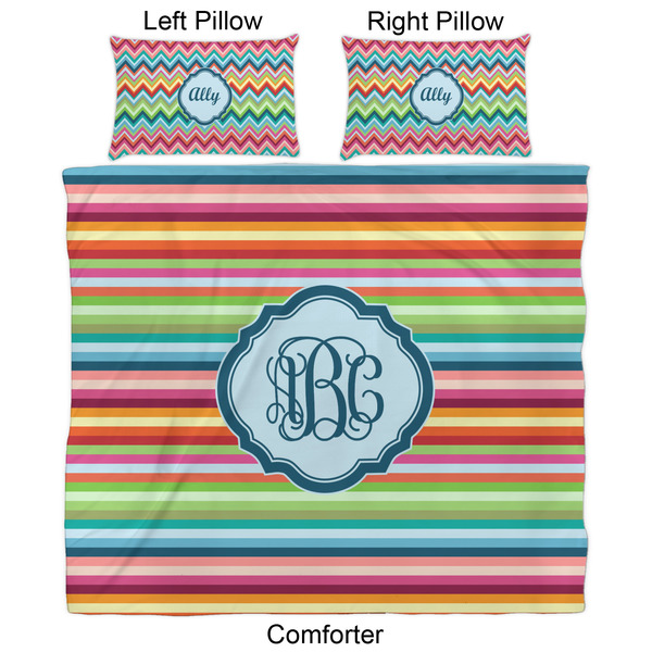 Retro Horizontal Stripes Comforter Set - King - Approval