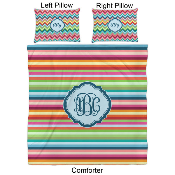 Retro Horizontal Stripes Comforter Set - Queen - Approval