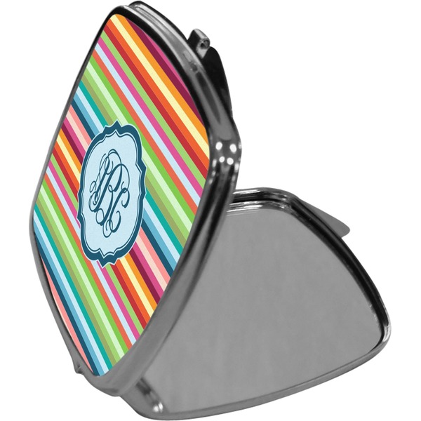Retro Horizontal Stripes Compact Mirror (Side View)