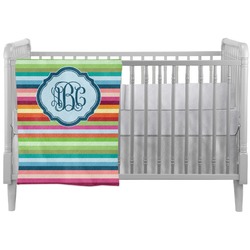 Retro Horizontal Stripes Crib Comforter / Quilt (Personalized)