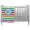 Retro Horizontal Stripes Crib Comforter / Quilt (Personalized)