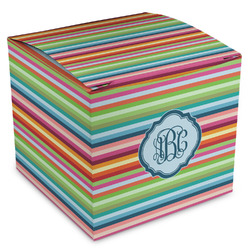 Retro Horizontal Stripes Cube Favor Gift Boxes (Personalized)
