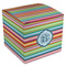 Retro Horizontal Stripes Cube Favor Gift Box - Front/Main