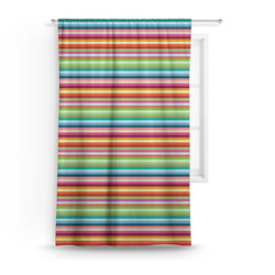 Retro Horizontal Stripes Curtain - 50"x84" Panel