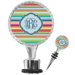 Retro Horizontal Stripes Wine Bottle Stopper (Personalized)