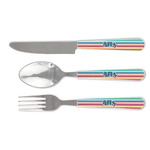 Retro Horizontal Stripes Cutlery Set (Personalized)