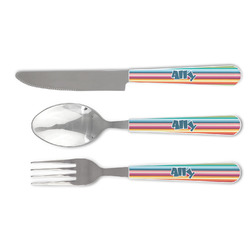 Retro Horizontal Stripes Cutlery Set (Personalized)