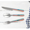 Retro Horizontal Stripes Cutlery Set - w/ PLATE