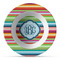 Retro Horizontal Stripes Plastic Bowl - Microwave Safe - Composite Polymer (Personalized)