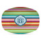 Retro Horizontal Stripes Plastic Platter - Microwave & Oven Safe Composite Polymer (Personalized)