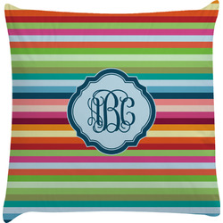 Retro Horizontal Stripes Decorative Pillow Case w/ Monogram
