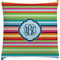 Retro Horizontal Stripes Decorative Pillow Case (Personalized)