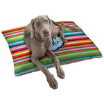 Retro Horizontal Stripes Dog Bed - Large w/ Monogram