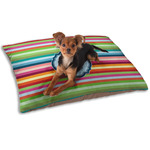 Retro Horizontal Stripes Dog Bed - Small w/ Monogram