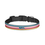 Retro Horizontal Stripes Dog Collar - Large (Personalized)