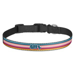 Retro Horizontal Stripes Dog Collar - Medium (Personalized)