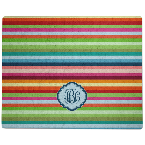 Retro Horizontal Stripes Dog Food Mat - Large without Bowls