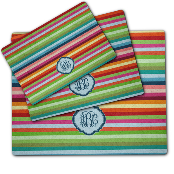 Retro Horizontal Stripes Dog Food Mat - MAIN (sm, med, lrg)