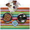 Retro Horizontal Stripes Dog Food Mat - Medium LIFESTYLE
