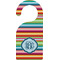 Retro Horizontal Stripes Door Hanger w/ Monogram