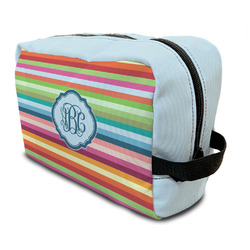 Retro Horizontal Stripes Toiletry Bag / Dopp Kit (Personalized)