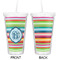 Retro Horizontal Stripes Double Wall Tumbler with Straw - Approval