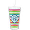 Retro Horizontal Stripes Double Wall Tumbler with Straw (Personalized)