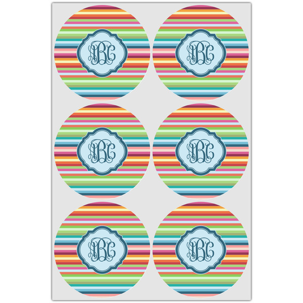 Retro Horizontal Stripes Drink Topper - Large - Set of 6