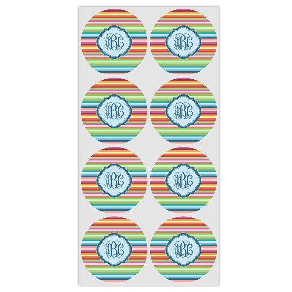 Retro Horizontal Stripes Drink Topper - Medium - Set of 12