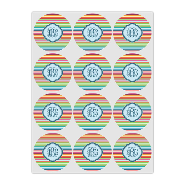 Retro Horizontal Stripes Drink Topper - Small - Set of 12