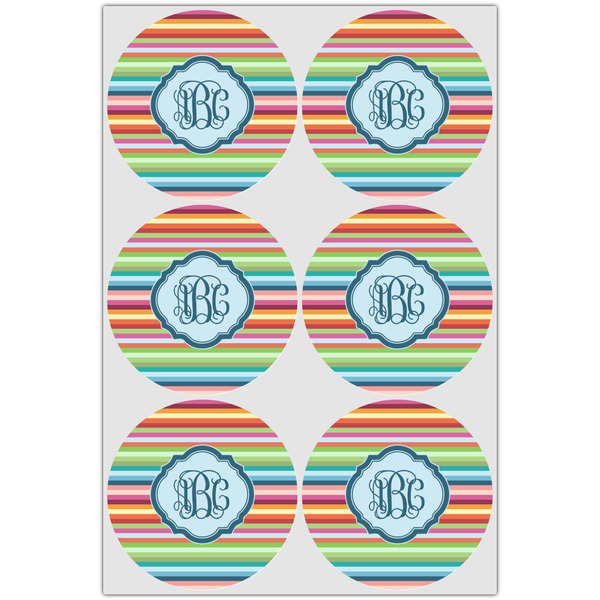Retro Horizontal Stripes Drink Topper - XLarge - Set of 6