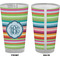 Retro Horizontal Stripes Pint Glass - Full Color - Front & Back Views