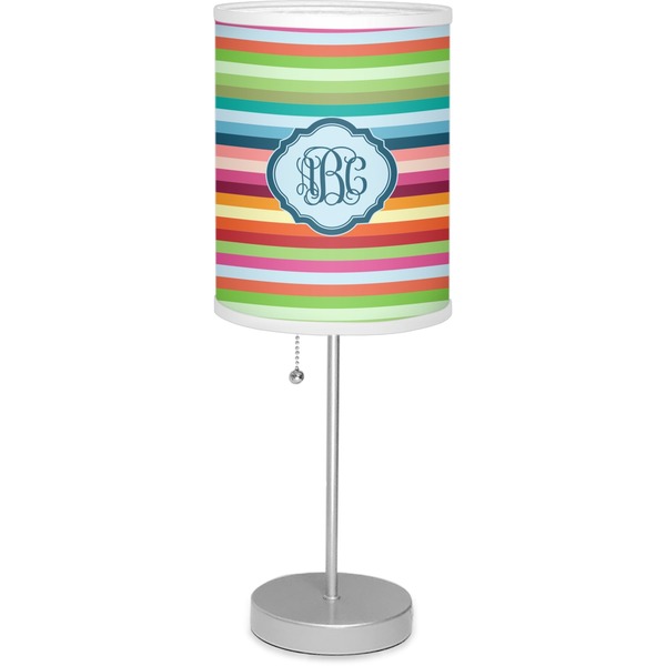Custom Retro Horizontal Stripes 7" Drum Lamp with Shade Linen (Personalized)