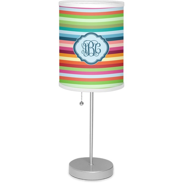 Custom Retro Horizontal Stripes Lamp with Drum Shade (Personalized)
