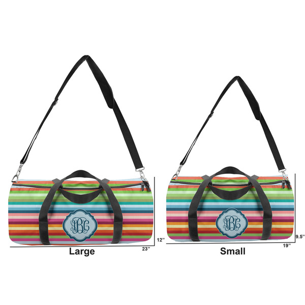 Retro Horizontal Stripes Duffle Bag Small and Large