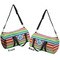 Retro Horizontal Stripes Duffle bag small front and back sides