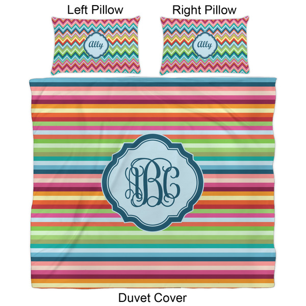 Retro Horizontal Stripes Duvet Cover Set - King - Approval