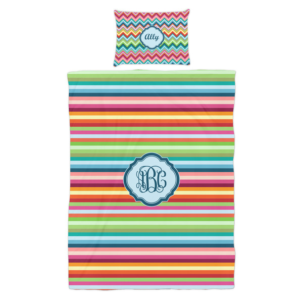 Retro Horizontal Stripes Duvet Cover Set - Twin - Alt Approval