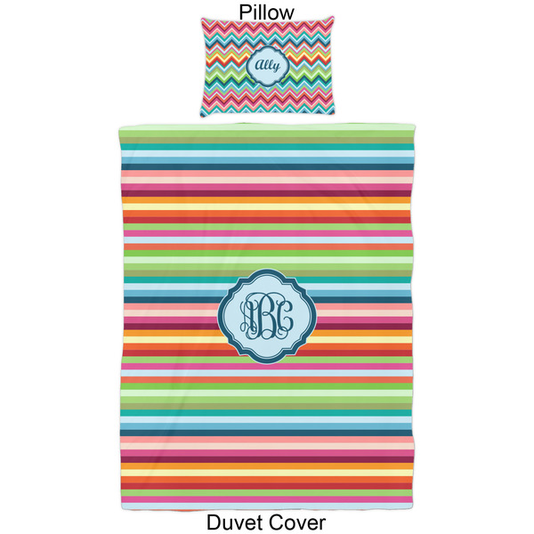 Retro Horizontal Stripes Duvet Cover Set - Twin - Approval