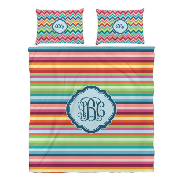 Retro Horizontal Stripes Duvet cover Set - Queen - Alt Approval